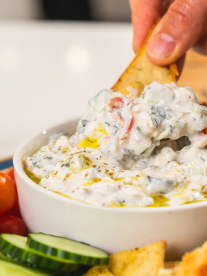 Greek Salad Whipped Feta Dip